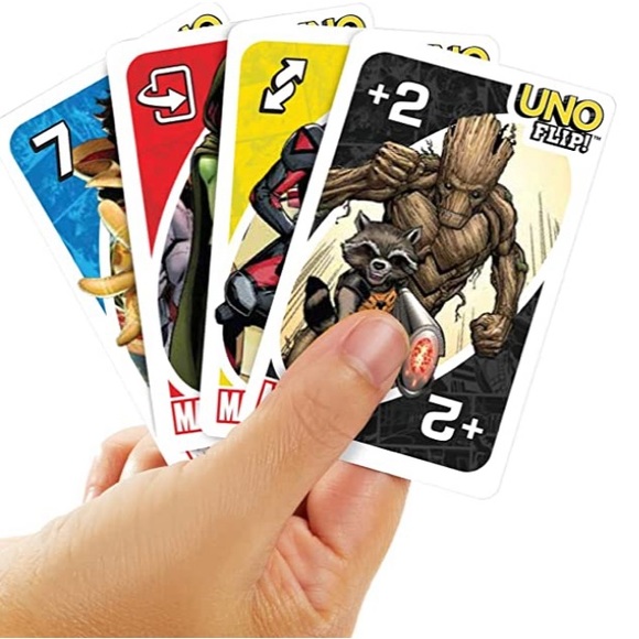 UNO FLIP—MARVEL Edition-112 Double Sided Cards-Ages 7+- 2-10 Players-NEW - Picture 3 of 5
